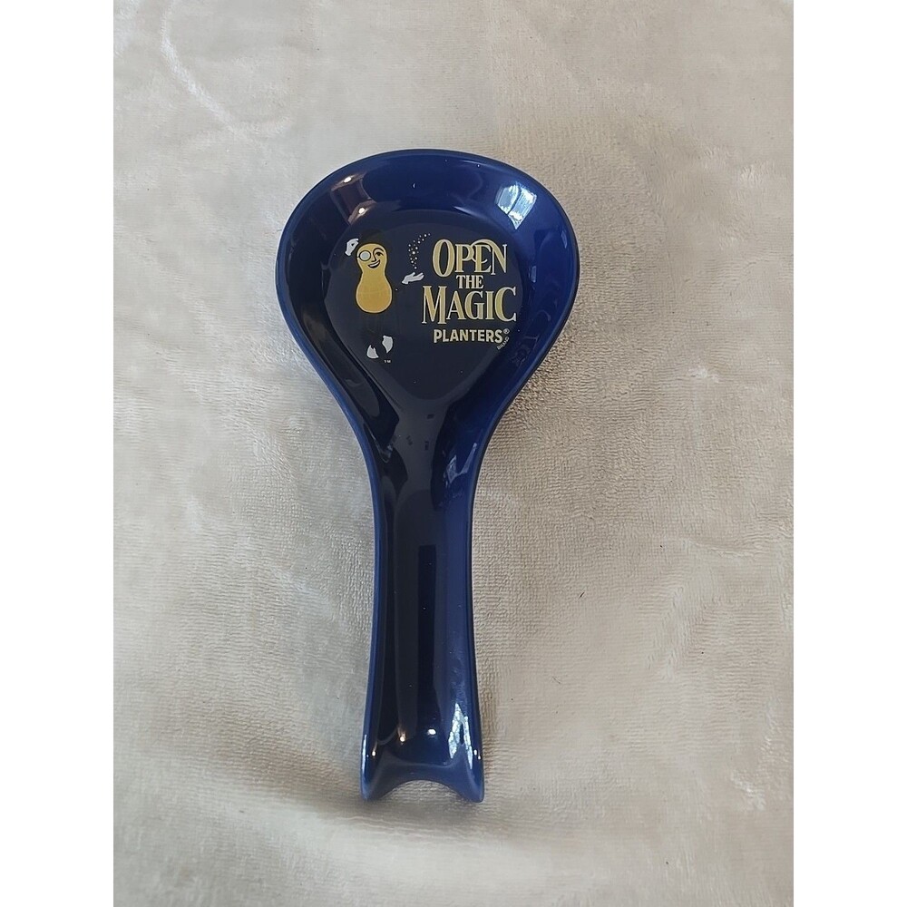 Mr. Peanut OPEN THE MAGIC Planters Peanuts Ceramic 8" Spoon Rest Promo Item